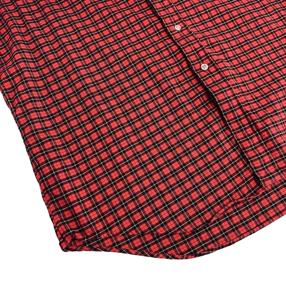 Ralph Lauren Red Black Plaid Button Down Shirt Men's L Cotton Long Sleeve Large - Picture 9 of 11